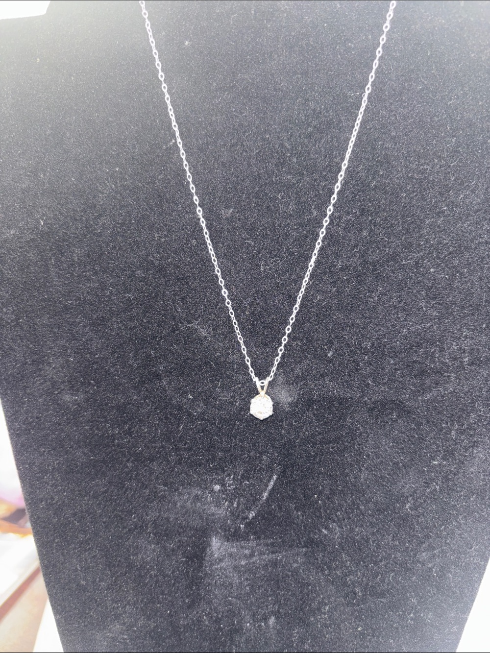 Sweet Tiny 925 Sterling Silver  CZ Diamond Pendant Necklace